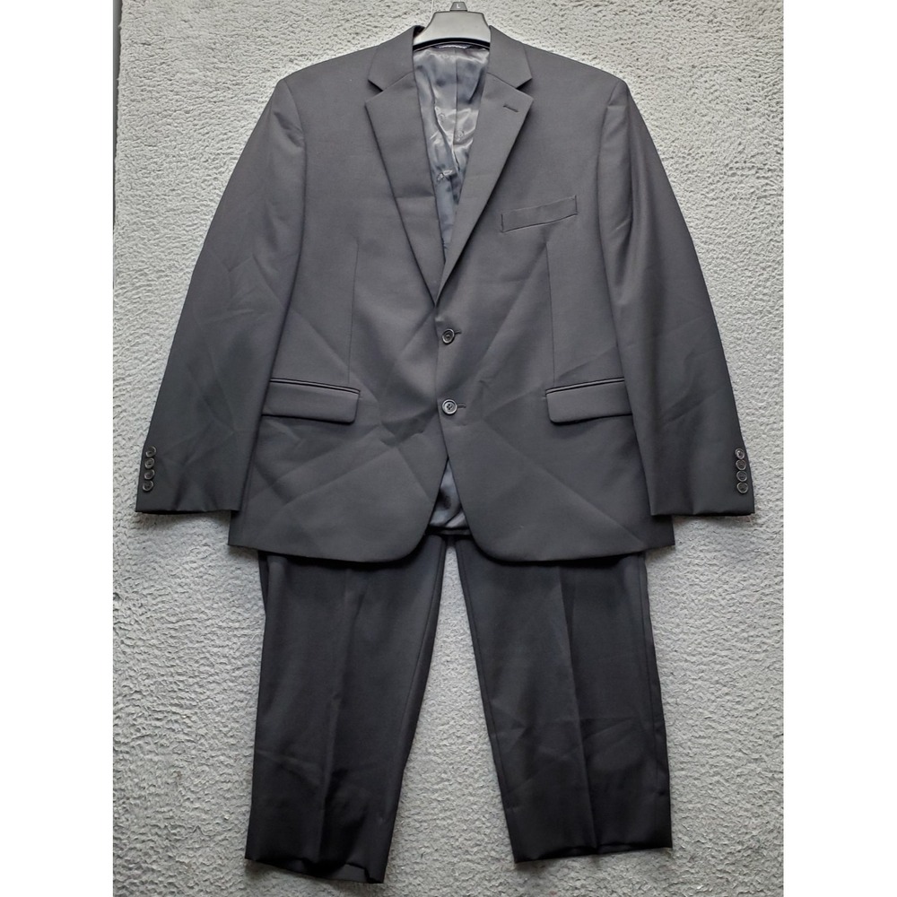 Lauren Ralph Lauren 2 Piece Suit Men 44S 38x32 Black Single Breasted Notch Lapel